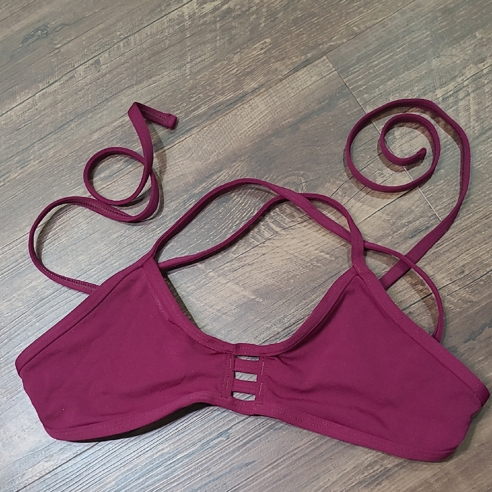 Jolyn Tomcat Bikini Top Burgundy M